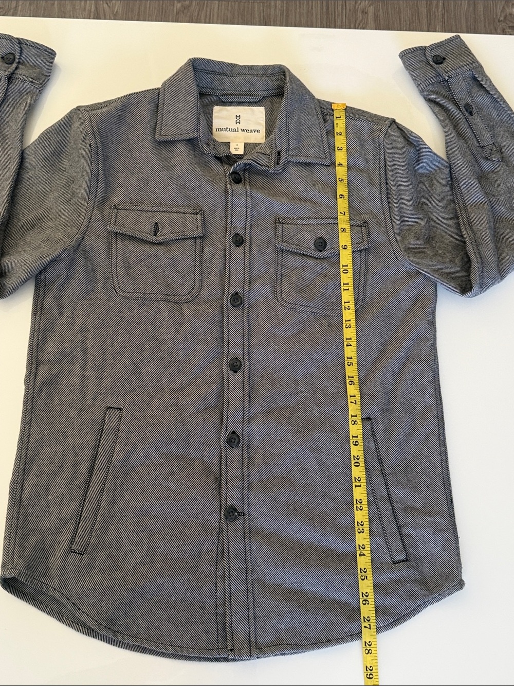 Mutual Weave Striped Grey Button-Up Shirt - Picture 3 of 9